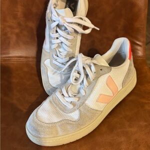 Veja White and Red Sneakers